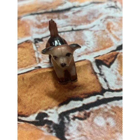 Vintage Tiny Puppy Dog Figurine Decor Collectible 1" Brown Walking Cute EUC - Picture 1 of 5